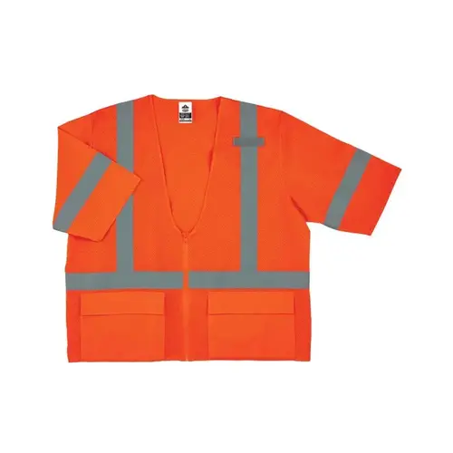 GloWear 8320Z Type R Class 3 Standard Hi-Vis Short-Sleeved Safety Vest, Small/Medium, Orange - pack of 6 GloWear 8320Z Type R Class 3 Standard Hi-Vis Short-Sleeved Safety Vest, Small/Medium, Orange - pack of 6