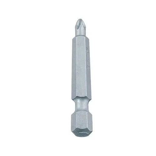 Power Bit, #1 Drive, Phillips Drive, 1/4 in Shank, Hex Shank, 2 in L, Tool Steel Zinc Phosphate Power Bit, #1 Drive, Phillips Drive, 1/4 in Shank, Hex Shank, 2 in L, Tool Steel Zinc Phosphate