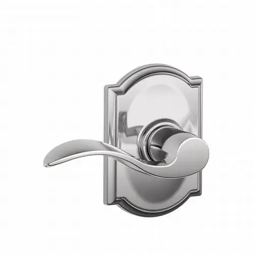 F10 Accent Passage Lever Lock With Camelot Trim, Bright Polished Chrome F10 Accent Passage Lever Lock With Camelot Trim, Bright Polished Chrome