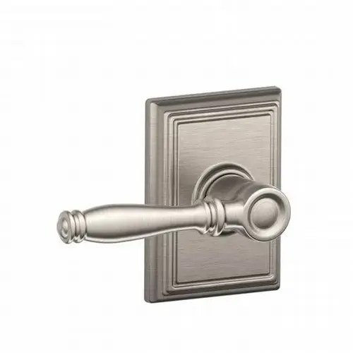 Birmingham Lever with Addison Rose Passage Lock with 16080 Latch and 10027 Strike Satin Nickel Finish
