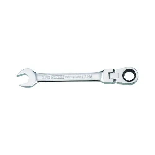 Flex Head Combination Wrench 7/16" X 7/16" 12 Point SAE 5.56" L Polished Chrome Flex Head Combination Wrench 7/16" X 7/16" 12 Point SAE 5.56" L Polished Chrome