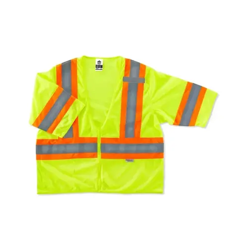 8330Z High-Visibility Lime 4XL/5XL Polyester Mesh High-Visibility Vest - 1 Pockets - Fits 58 to 64" Chest - pack of 6 8330Z High-Visibility Lime 4XL/5XL Polyester Mesh High-Visibility Vest - 1 Pockets - Fits 58 to 64" Chest - pack of 6