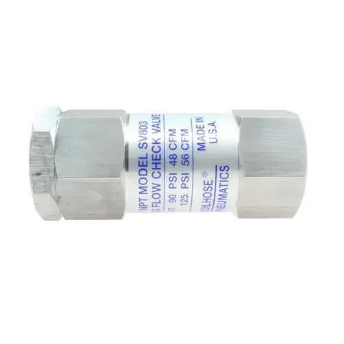Safety Excess Flow Check Valve, 3/8 in, Aluminum, FPT x FPT Safety Excess Flow Check Valve, 3/8 in, Aluminum, FPT x FPT