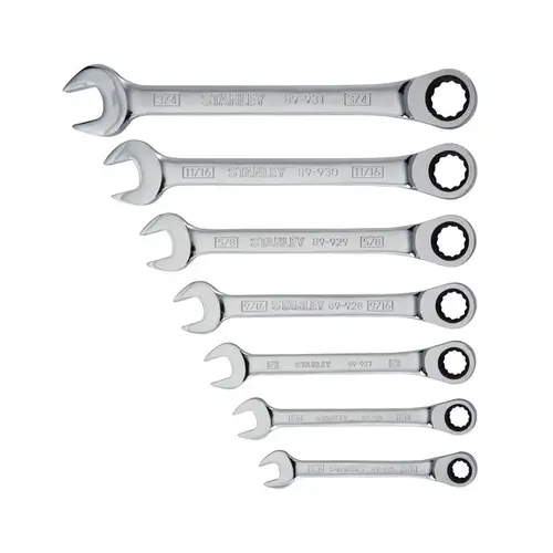 Wrench Sets; Set Type: Combination Wrench Set ; System Of Measurement: Inch ; Size Range: 3/8 in - 3/4 in ; Container Type: None ; Material: Alloy Steel ; Finish Coating: Chrome Wrench Sets; Set Type: Combination Wrench Set ; System Of Measurement: Inch ; Size Range: 3/8 in - 3/4 in ; Container Type: None ; Material: Alloy Steel ; Finish Coating: Chrome