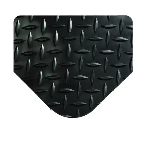 415 Black Nitricell/PVC Diamond-Plate Anti-Fatigue Mat - 3 ft Width - 5 ft Length