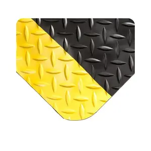 Wearwell 415.916X2X5BYL 415 Black/Yellow Nitricell/PVC Diamond-Plate Anti-Fatigue Mat - 2 ft Width - 5 ft Length