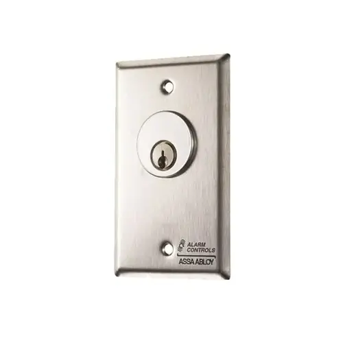 Single Gang SPDT Momentary Keyswitch Satin Stainless Steel Finish Single Gang SPDT Momentary Keyswitch Satin Stainless Steel Finish