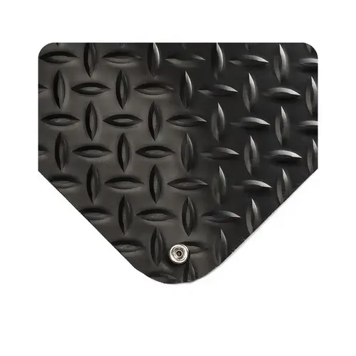 786 Black Nitricell/Vinyl Diamond-Plate Anti-Fatigue Mat - 4 ft Width - 75 ft Length