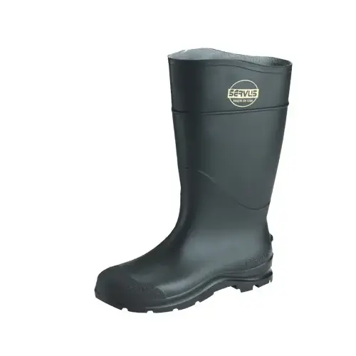 Non-Insulated Knee Boots, 11, Black, PVC Upper, Insulated: No Pair