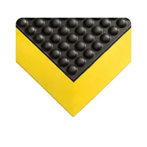 Wearwell 454.12x3x4BYL 454 Black/Yellow Rubber Raised Domes Anti-Fatigue Mat - 3 ft Width - 4 ft Length