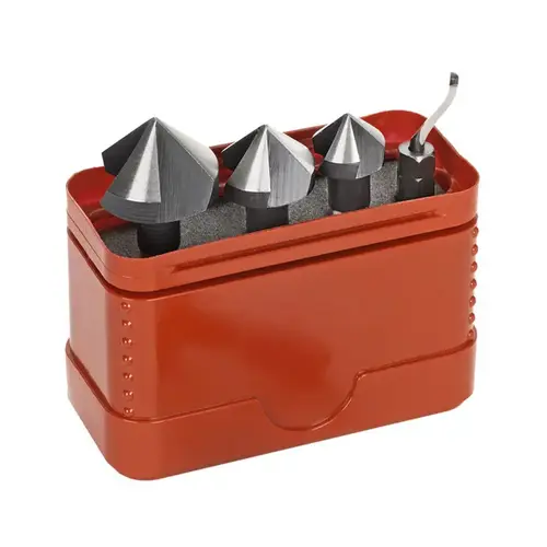 High-Speed Steel Tri-Flute Chamfering Kit - 1/4" Shank Bright/Uncoated High-Speed Steel Tri-Flute Chamfering Kit - 1/4" Shank Bright/Uncoated