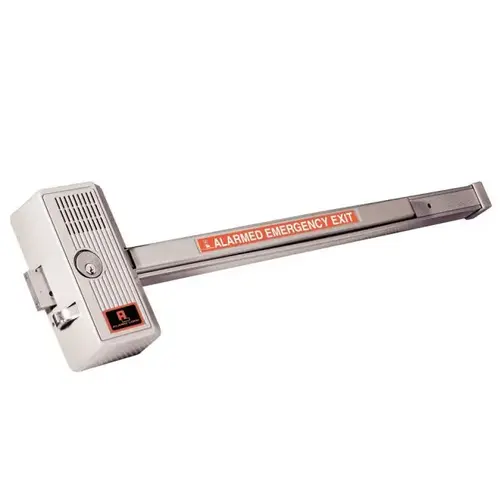 Alarmed 33" Bar Panic Lock with Auto Reset Aluminum Finish Alarmed 33" Bar Panic Lock with Auto Reset Aluminum Finish