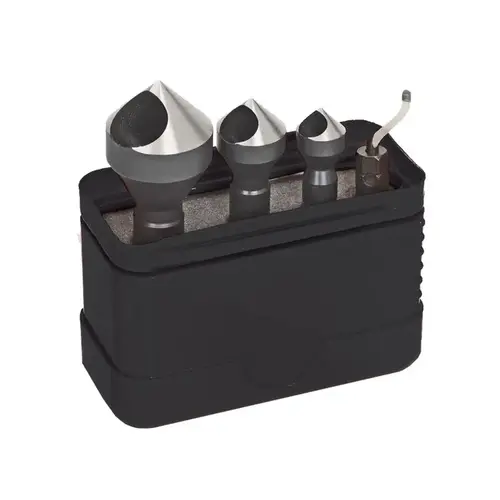 High-Speed Steel Zero-Flute Countersink Chamfering Kit - 1/4" Shank Bright/Uncoated High-Speed Steel Zero-Flute Countersink Chamfering Kit - 1/4" Shank Bright/Uncoated