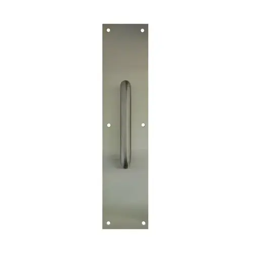 4" x 16" Pull Plate with 10" CTC 1" Round Pull Satin Stainless Steel Finish