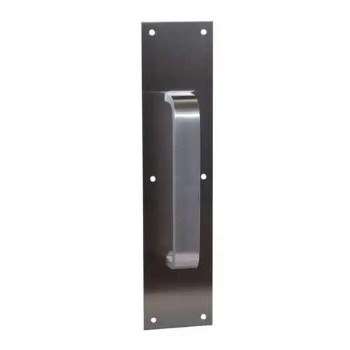 4" x 16" Pull Plate with 8" CTC Flat Pull Satin Stainless Steel Finish 4" x 16" Pull Plate with 8" CTC Flat Pull Satin Stainless Steel Finish