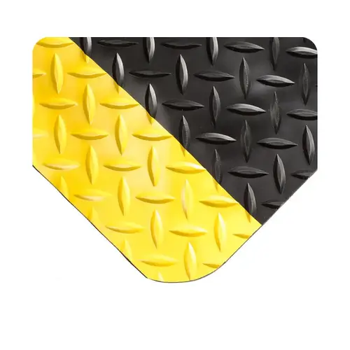 415 Black/Yellow Nitricell/PVC Diamond-Plate Anti-Fatigue Mat - 2 ft Width - 3 ft Length