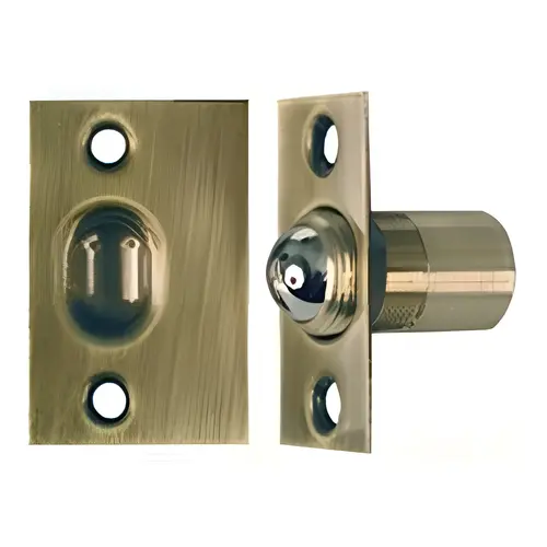 347 Dual Adjustable Ball Catch - Square Corners, Satin Brass Blackened 347 Dual Adjustable Ball Catch - Square Corners, Satin Brass Blackened