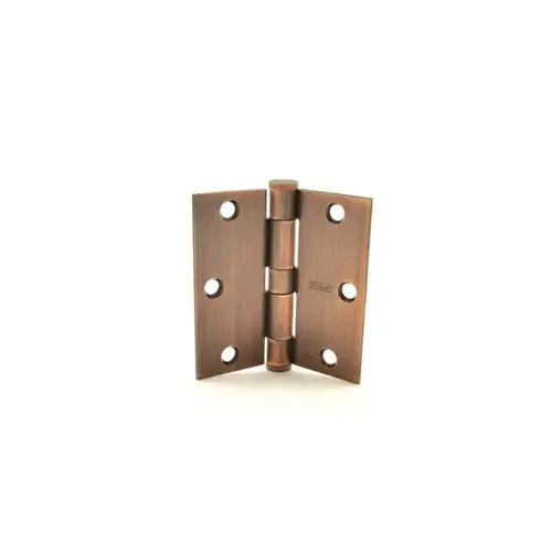 3-1/2" x 3-1/2" Steel Full Mortise Standard Weight Square Corner Hinge # 050483 Satin Bronze Finish