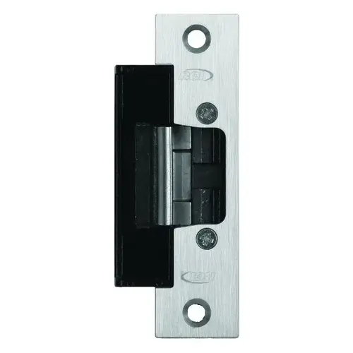Low Profile 1-1/4" x 4-7/8" Square Corner Centerline Electric Strike, Satin Stainless Steel Finish