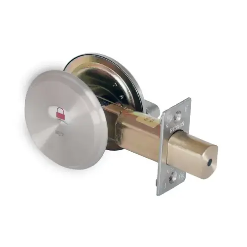 Deadbolt - Indicator with 2-3/4" Backset and Square Deadbolt Strike Satin Nickel Finish Deadbolt - Indicator with 2-3/4" Backset and Square Deadbolt Strike Satin Nickel Finish