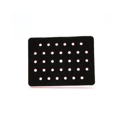 Sanding Disc Backing Pad - Hook & Loop Attachment - Medium Density - 3" Width x 4" Length Black/Red Sanding Disc Backing Pad - Hook & Loop Attachment - Medium Density - 3" Width x 4" Length Black/Red