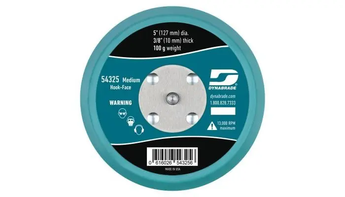 Dynabrade Sanding Disc Backing Pad - Hook & Loop Attachment - Medium Density - 5 Diameter - Hook Short Non-Vacuum 3/8 54325 Dynabrade Sanding Disc Backing Pad - Hook & Loop Attachment - Medium Density - 5 Diameter - Hook Short Non-Vacuum 3/8 54325