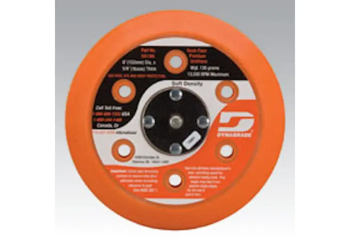 Dynabrade Sanding Disc Backing Pad - Hook & Loop Attachment - Soft Density - 6 Diameter - Hook Short Vacuum 5/8 56198 Dynabrade Sanding Disc Backing Pad - Hook & Loop Attachment - Soft Density - 6 Diameter - Hook Short Vacuum 5/8 56198