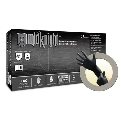 MK296-XL General Purpose Disposable Exam Gloves, X-Large, Nitrile, Black