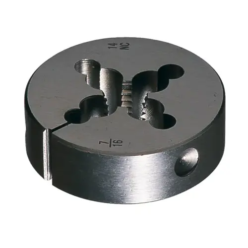 0610 3/4-16 UNF Round Adjustable Die - 0.625" Thickness - Carbon Steel - C