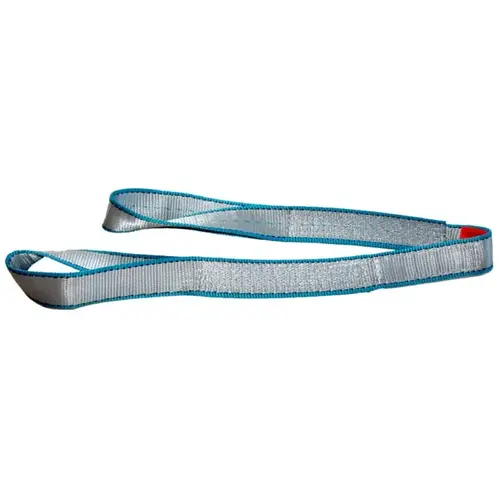 Polyester 2-ply Twisted Eyes Web Sling - 2" x 12 ft - Silver W/Blue Edge Polyester 2-ply Twisted Eyes Web Sling - 2" x 12 ft - Silver W/Blue Edge