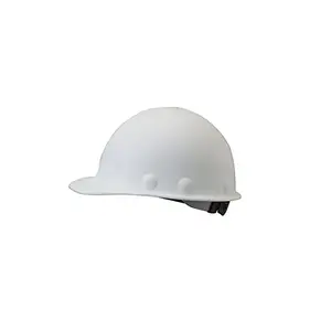 Fibre-Metal E2RW01A000 Metal White Thermoplastic Cap Style Hard Hat - 8-Point Suspension - Ratchet Adjustment