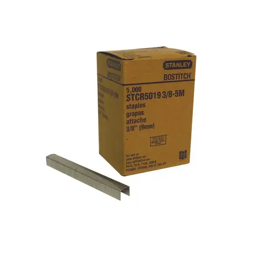 PowerCrown Crown Staple, 7/16 in W Crown, 3/8 in L Leg - pack of 5000