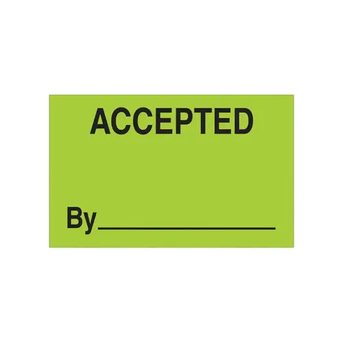 Fluorescent Green Semi-Gloss Coated Paper Production Labels - 1 1/4" Width - 2" Height