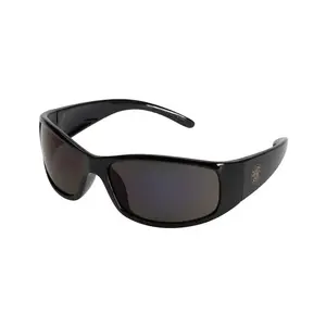 SMITH & WESSON 21303 Standard Safety Glasses Smoke Lens - Black Frame - Wrap Around Frame Pair