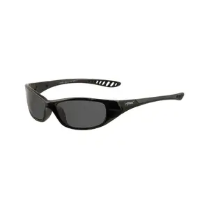 KLEENGUARD 25714 V40 Polycarbonate Standard Safety Glasses Black Lens - Black Frame - Wrap Around Frame Pair