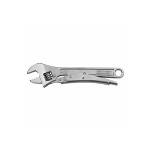 Stanley 85-610 Adjustable Wrench, 10 in OAL, 1-1/4 in Jaw, Steel, Chrome, Plain-Grip Handle