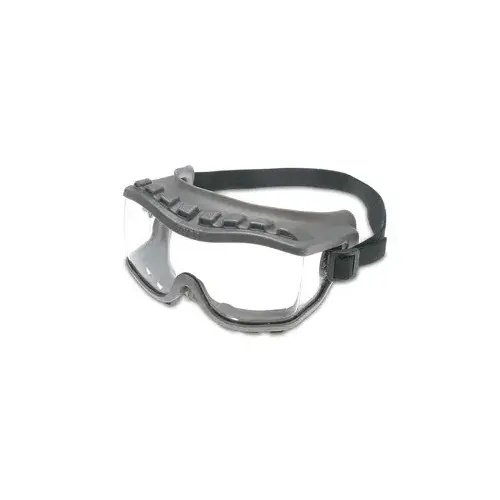 Polycarbonate Safety Goggles Clear Lens - Gray Frame - Direct Vent - Flexible Frame