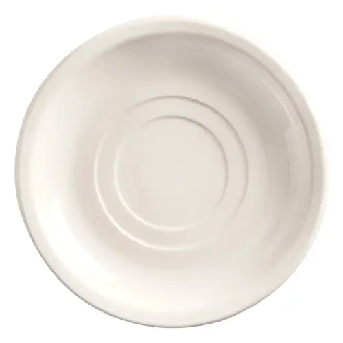 World Tableware Porcelana Rolled Edge 5.5 Inch Bright White Narrow Rim Double Well Saucer, 36 Each World Tableware Porcelana Rolled Edge 5.5 Inch Bright White Narrow Rim Double Well Saucer, 36 Each