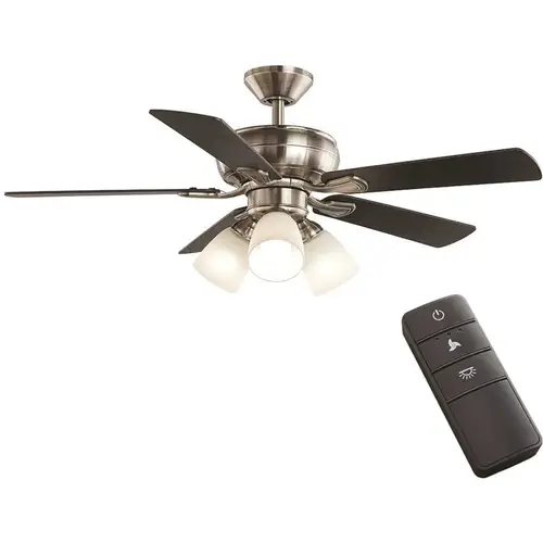 Riley 44 in. LED Brushed Nickel Ceiling Fan with Light Kit