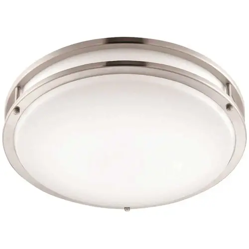 10 in. 1-Light Brushed Nickel Selectable Dimmable LED Flush Mount Color/Finish Family