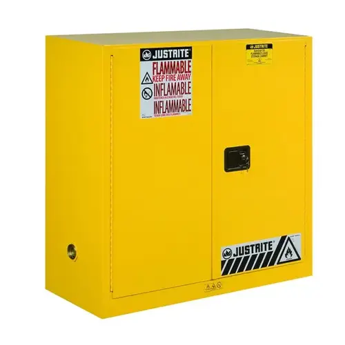 Sure-Grip Series Safety Cabinet, 30 gal, 43 in OAW, 44 in OAH, 18 in OAD, 1-Shelf, Steel, Yellow Sure-Grip Series Safety Cabinet, 30 gal, 43 in OAW, 44 in OAH, 18 in OAD, 1-Shelf, Steel, Yellow