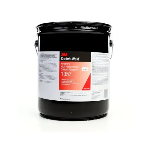 1357 Series High Performance Contact Adhesive, 5 gal Pail, Liquid, Light Yellow, 30 min Curing 1357 Series High Performance Contact Adhesive, 5 gal Pail, Liquid, Light Yellow, 30 min Curing