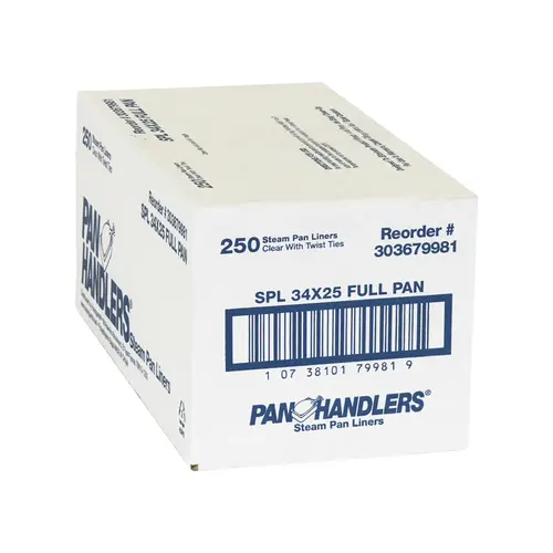 Panhandlers Pan Liner Steam 34X25 Full, 250 Each Panhandlers Pan Liner Steam 34X25 Full, 250 Each