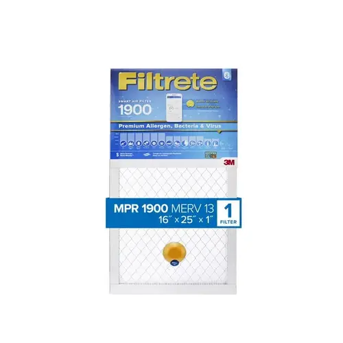 Smart Air Filter, 25 in L, 16 in W, 13 MERV, 1900 MPR - pack of 4 Smart Air Filter, 25 in L, 16 in W, 13 MERV, 1900 MPR - pack of 4