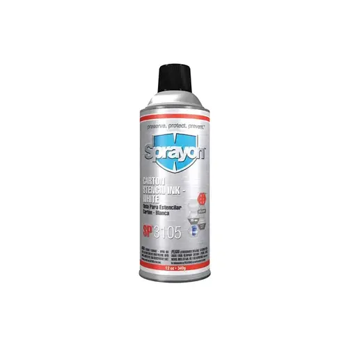 31057 White Stencil Ink - 12 oz Aerosol Can - 12 oz Net Weight
