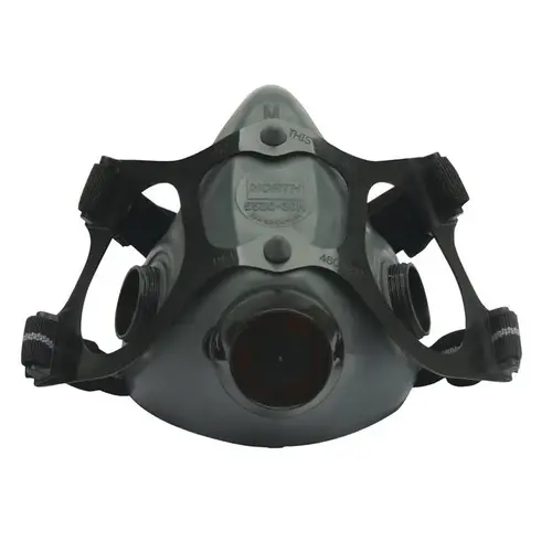 Half Facepiece Respirator: Elastomer, Threaded, Large Black Half Facepiece Respirator: Elastomer, Threaded, Large Black