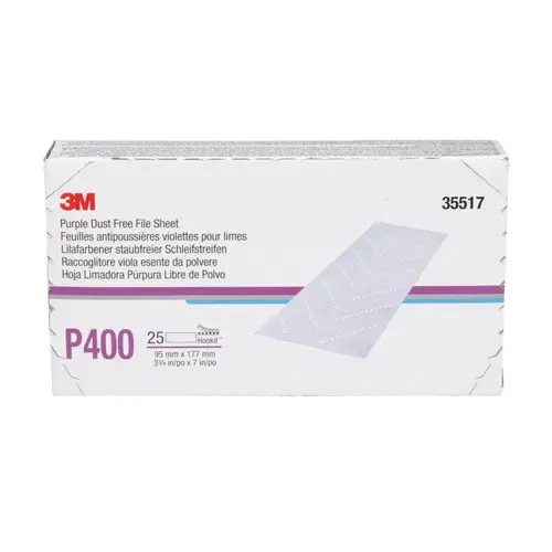 3M Hookit Purple File Sheet, 35517, 400, 95 mm x 177 mm 3M Hookit Purple File Sheet, 35517, 400, 95 mm x 177 mm