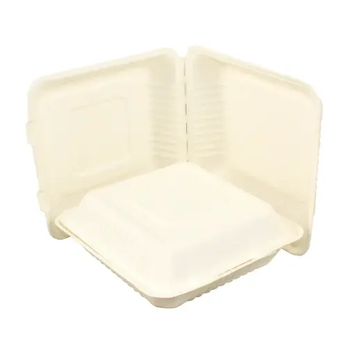 Galligreen Container Hinged Lid 9 Inch Sugarcane, 200 Piece Galligreen Container Hinged Lid 9 Inch Sugarcane, 200 Piece