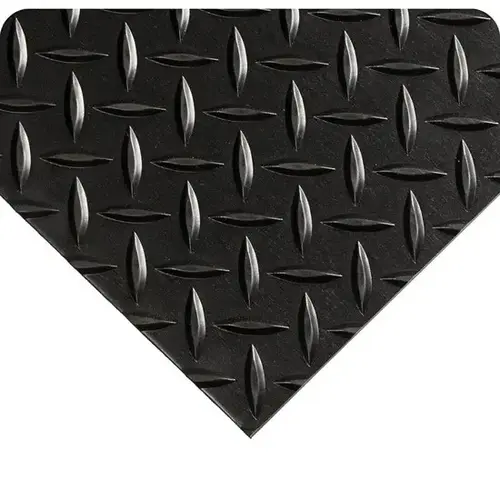 701 Black Vinyl Diamond-Plate Non-Conductive Switchboard Matting - 4 ft Width - 75 ft Length