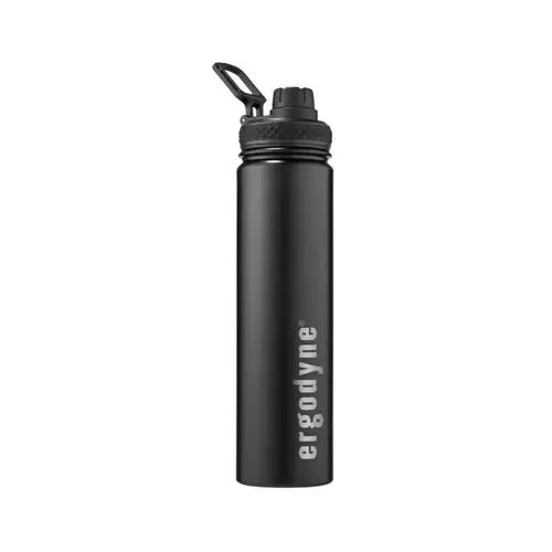 5152 750 Ml Black Insulated Stainless Steel Water Bottle - 25oz